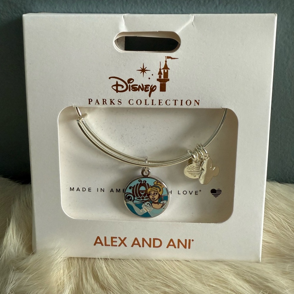 Disney x Alex and Ani Cinderella Silvertone Bangle Bracelet